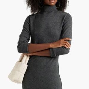 NILI Lotan Charcoal Grey Wool and Cashmere Turtleneck Sweater Dress Size XS